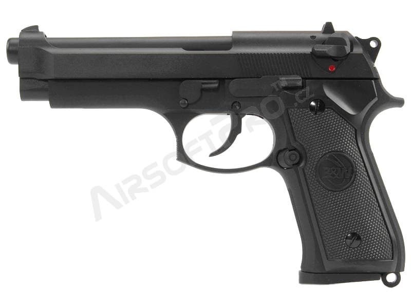 Airsoft pisztoly Elite M92 GBB, teljes fém, szállítási tokkal + 500BBs + zsír - Fekete - Thumbnail 4