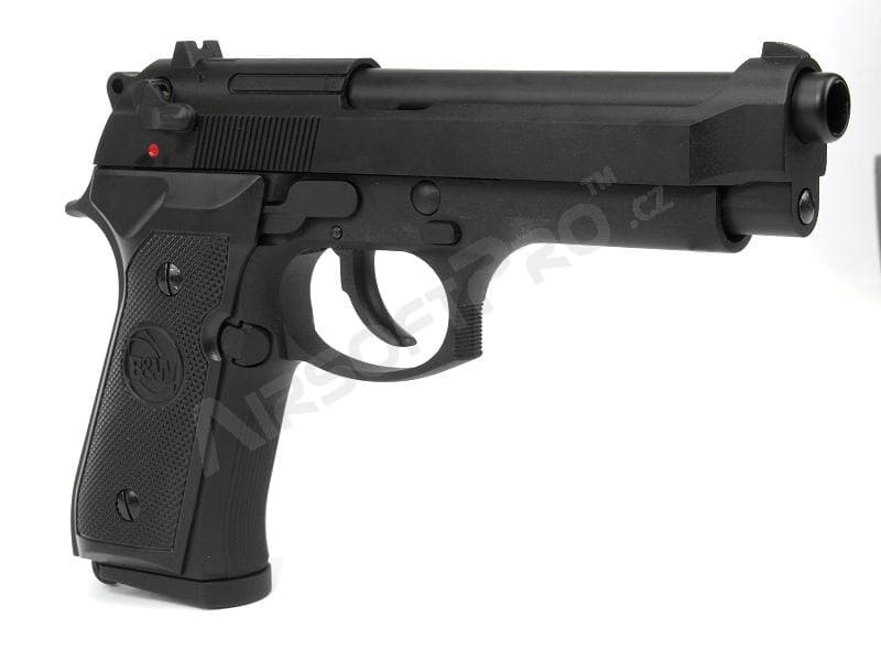 Airsoft pisztoly Elite M92 GBB, teljes fém, szállítási tokkal + 500BBs + zsír - Fekete - Thumbnail 5